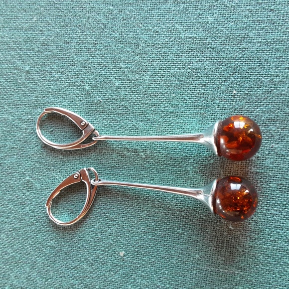 COPY - Amber earrings/ sterling silver earrings - Picture 5 of 11